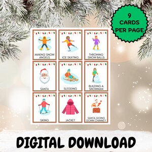 Christmas Charades for Kids with Picture Clues, Kids Christmas Games for Young Children, Kids Christmas Activities, Printable Christmas Activity for Kids