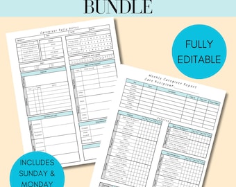 BUNDLE: Weekly Caregiver Checklist AND Daily Caregiver Log