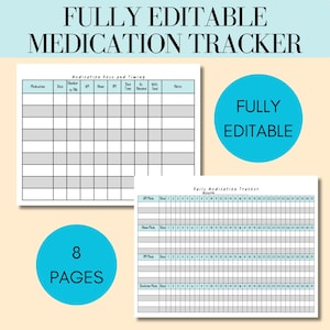 Medication Log / Medication Tracker Printable Template