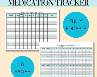 Medication Log / Medication Tracker Printable Template