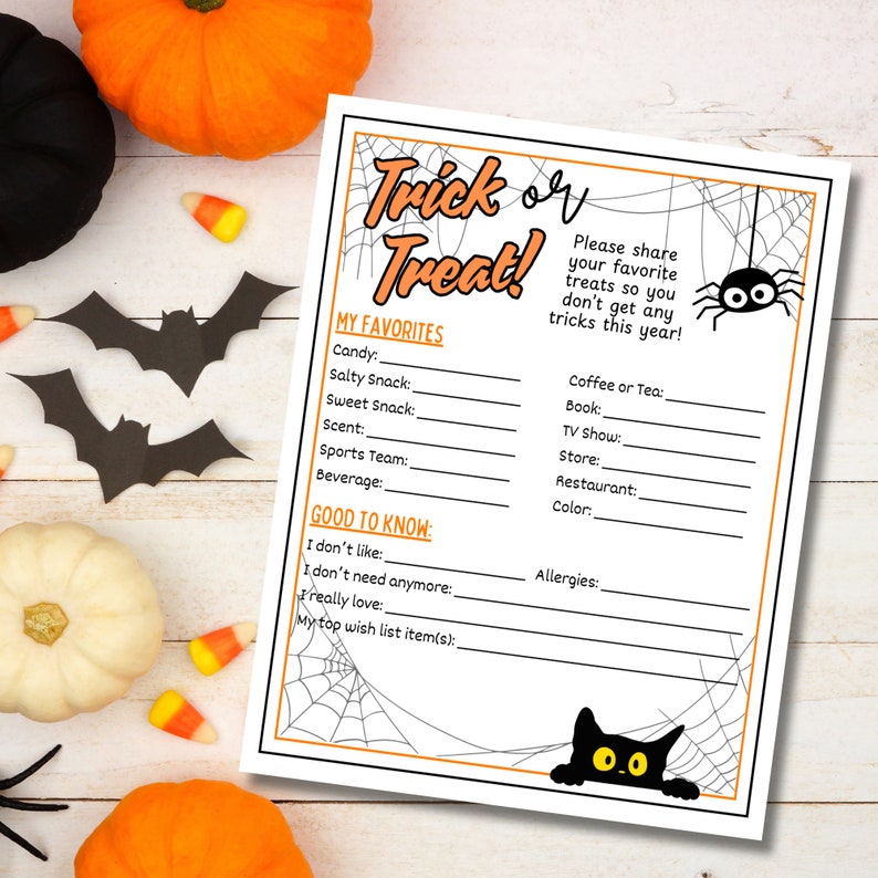 Boo Basket Questionnaire Boo Buddies Gift Questionnaire Etsy