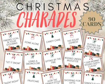 Christmas Charades Printable Cards: A Fun Christmas Game for Adults or Kids!