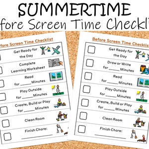 Before Screentime Checklist for Summer