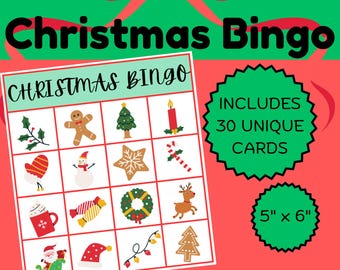 Printable Christmas Bingo for Home or School - Work Holiday Bingo