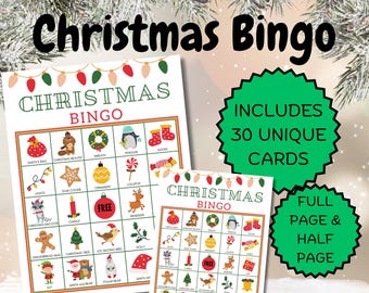 Printable Christmas Bingo Game for Family Celebration or Classroom Party