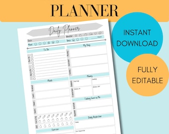 ADHD Planner and Journal for Adults / Daily Planner with To Do List, Fitness Tracker, Food Journal, Mood Tracker, Daily Reflection, & more!