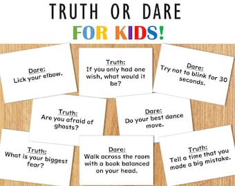 Truth or Dare Printable Game for Kids