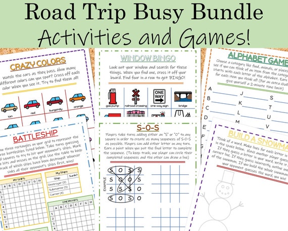 Printable Road Trip Activities for Kids - Etsy Australia
