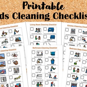 Printable Kids Cleaning Checklists with Pictures