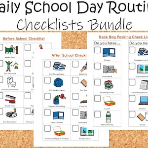 Morning and Afternoon School Routine Checklist for Kids