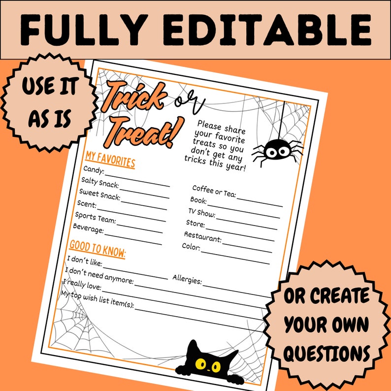 Boo Basket Questionnaire Boo Buddies Gift Questionnaire Etsy