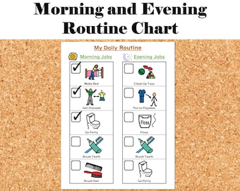 Tableau des routines du matin et du soir pour les enfants