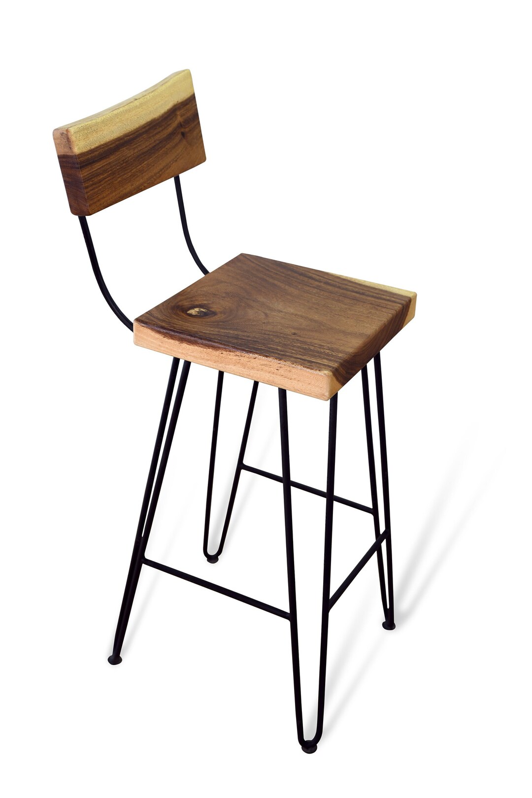 Wood Chair, Solid Wood Monkey Pod / Acacia Wood Long Chair, Bar Chair