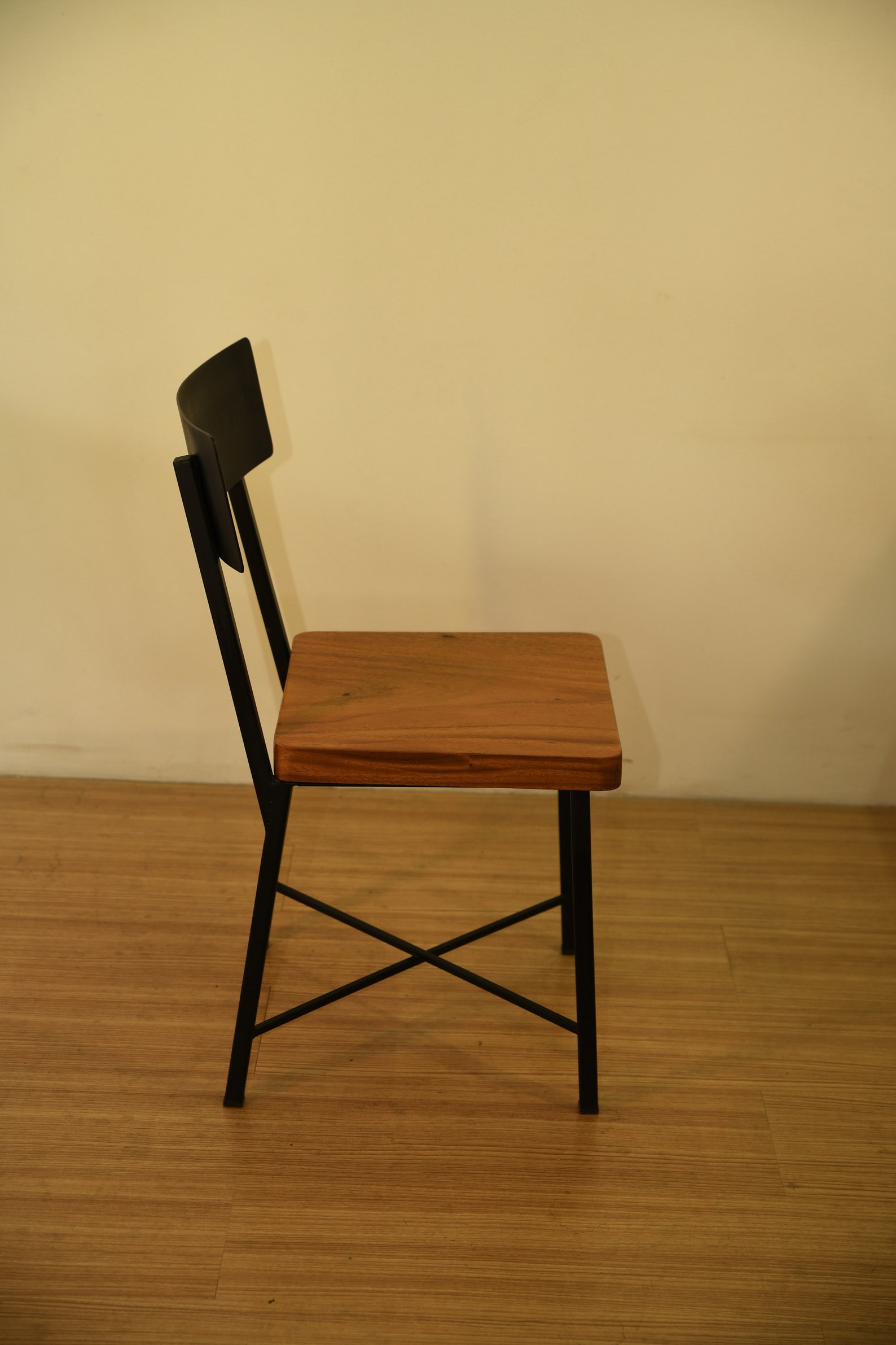 Solid Wood Chair Metal Back Rest Dining Chair Home Office - Etsy