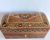 Elegant Mosaic Memory Box, Christmas Gift, Marquetry Jewelry Box, Lock Box, Birthday Gift for her, Handmade inlaid with Mother of Pearl