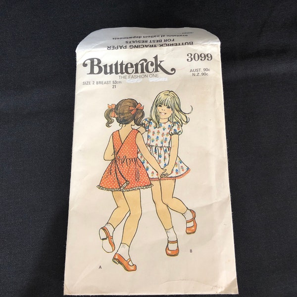 1970s Uncut Butterick paper sewing pattern number 3099 - Children’s dress and bloomers