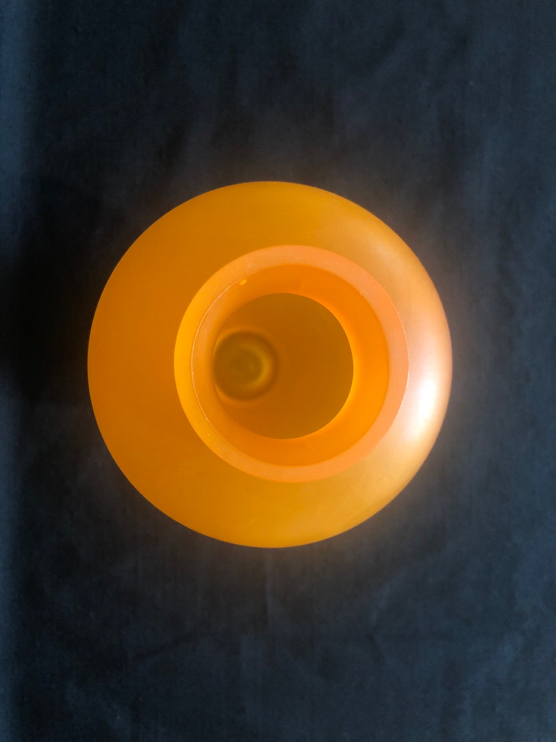 Vintage frosted orange glass vase Etsy