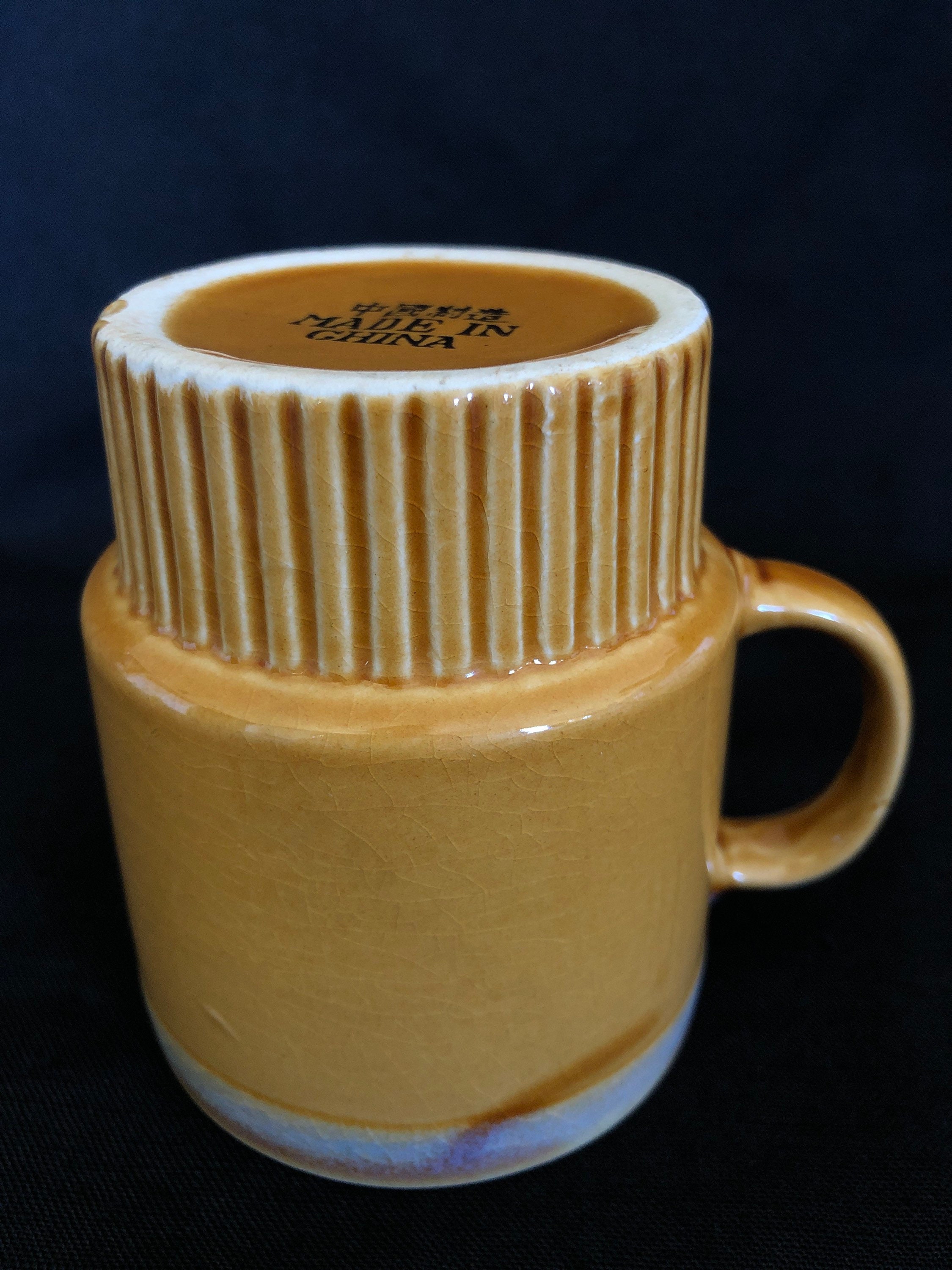 Vintage mustard yellow coffee mug stacking mug Etsy
