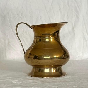 Vintage brass decorative jug mid century rustic decor