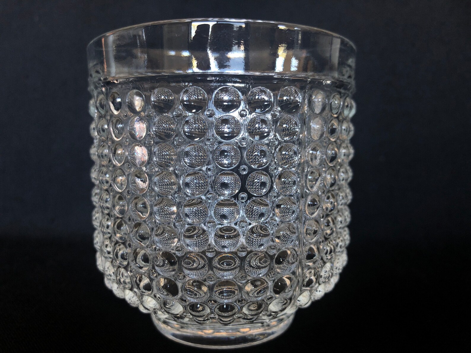 Vintage clear glass textured dimple drinking glasses with Etsy