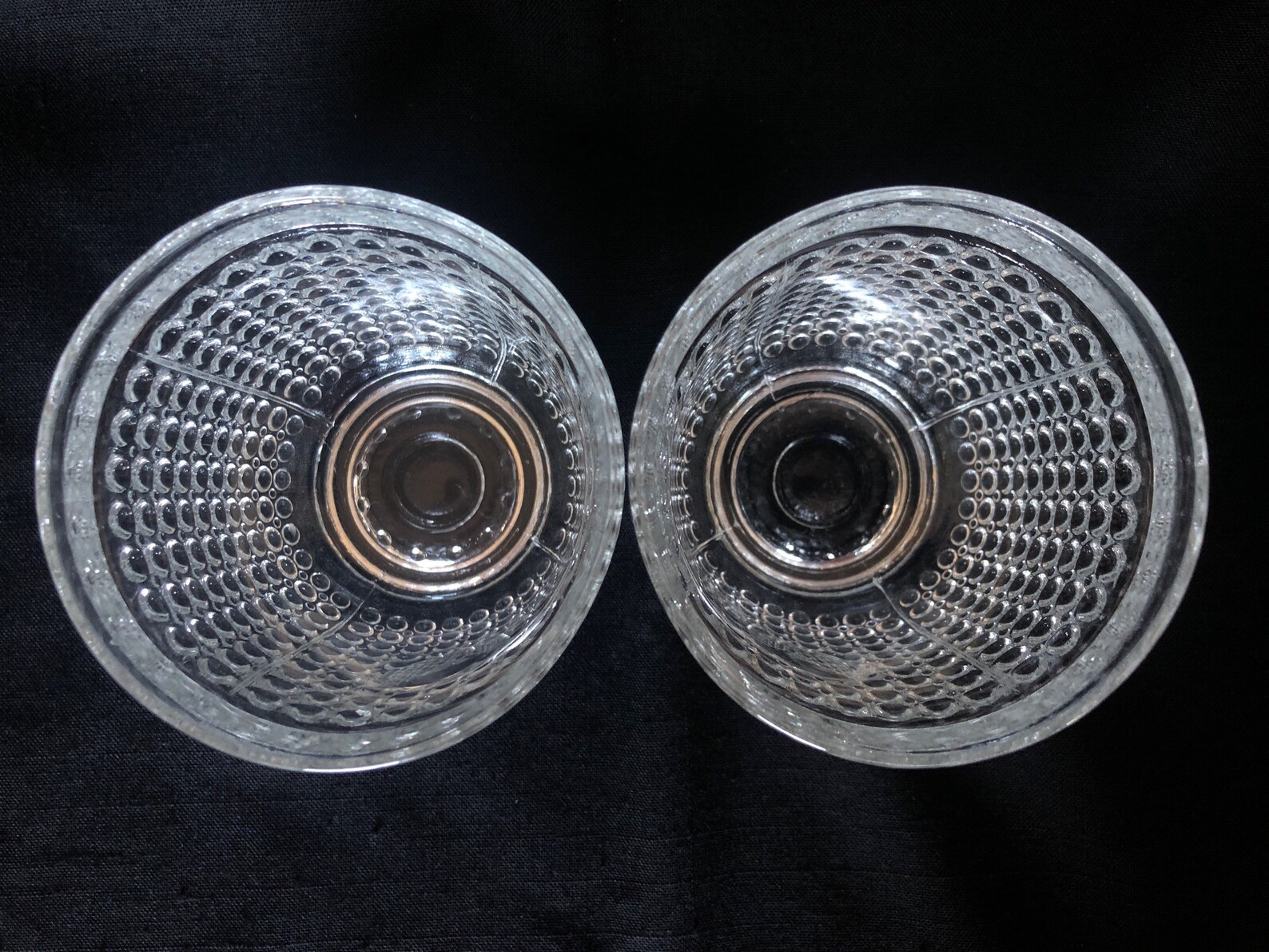 Vintage clear glass textured dimple drinking glasses with Etsy