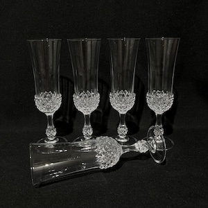 Vintage Cristal d’Arques Durand Ancenis champagne flutes