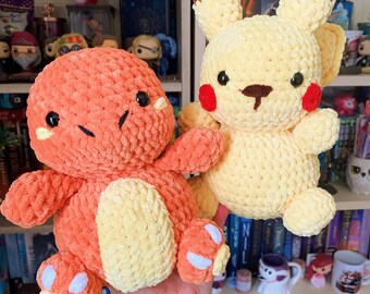 Amigurumi Pikachu / Charmander plush toy