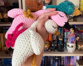 Peluche amigurumi oiseau / oie, canard, flamant rose