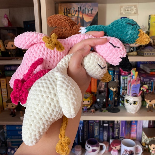 Peluche amigurumi oiseau / oie, canard, flamant rose