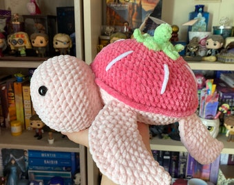 Strawberry turtle amigurumi plush toy