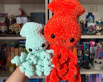 Squid amigurumi plush toy