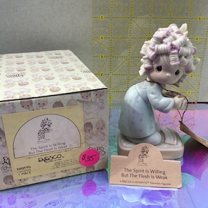 Precious Moments - The Spirit Is Willing But The Flesh Is Weak. Enesco 1986.