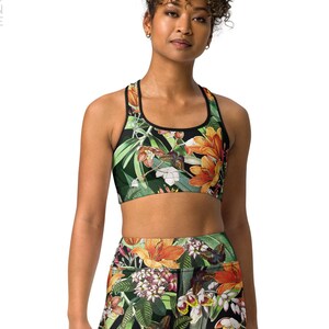 Floral workout top shop
