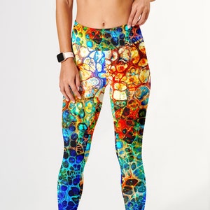 Psychedelic Festival Leggings: High Waist Yoga, Running, Workout