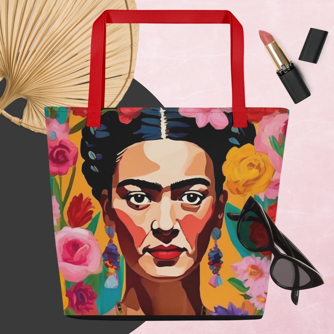 Tote bag pied de poule Frida Kahlo main image 1