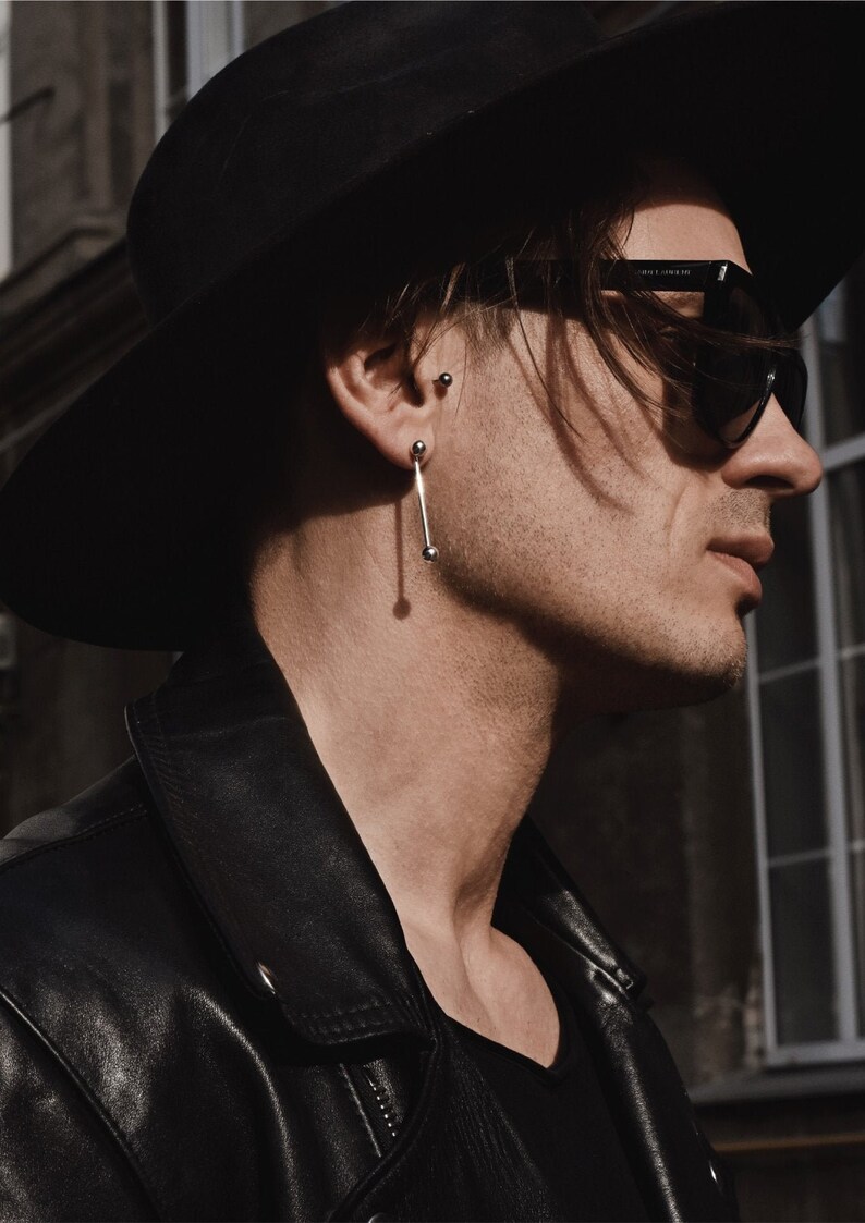 Men Earrings Men Dangle Earrings Sterling Silver Jewelry Etsy