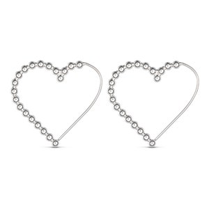 Bold Heart Hoop Earrings, Statement Silver Jewelry, Fashionable Accessory, Unique Valentine's Day Gift image 4