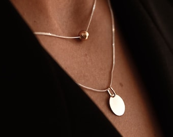 Bubble Necklace Gold, Dainty Dot Necklace, Pendant Necklace, One Ball Necklace, Charm Bubble Necklace, Sterling Silver Charm