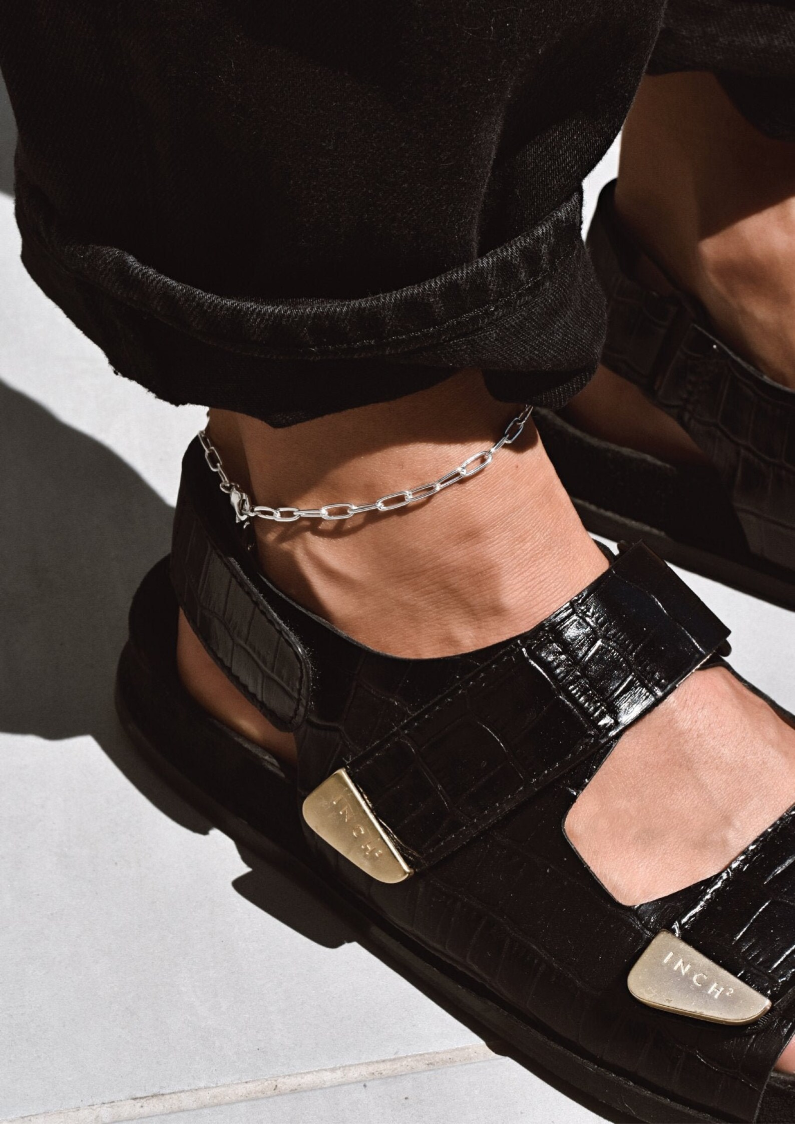 Paper Clip Anklet Adjustable Anklet Chain Anklet Sterling Etsy