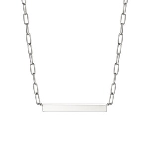 Bar Choker Necklace, Chunky Chain Necklace, Summer Jewelry For Woman, Sterling Silver Chain Choker Necklace, Bar Necklace, Statement Charm image 2