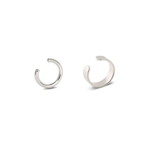 Ear Cuffs Duo Silver, Wrap Earrings, Fake Helix Earrings, Minimalist Jewelry, Fake Helix Ear Cuff, Ear Huggies, Dainty Ear Cuff