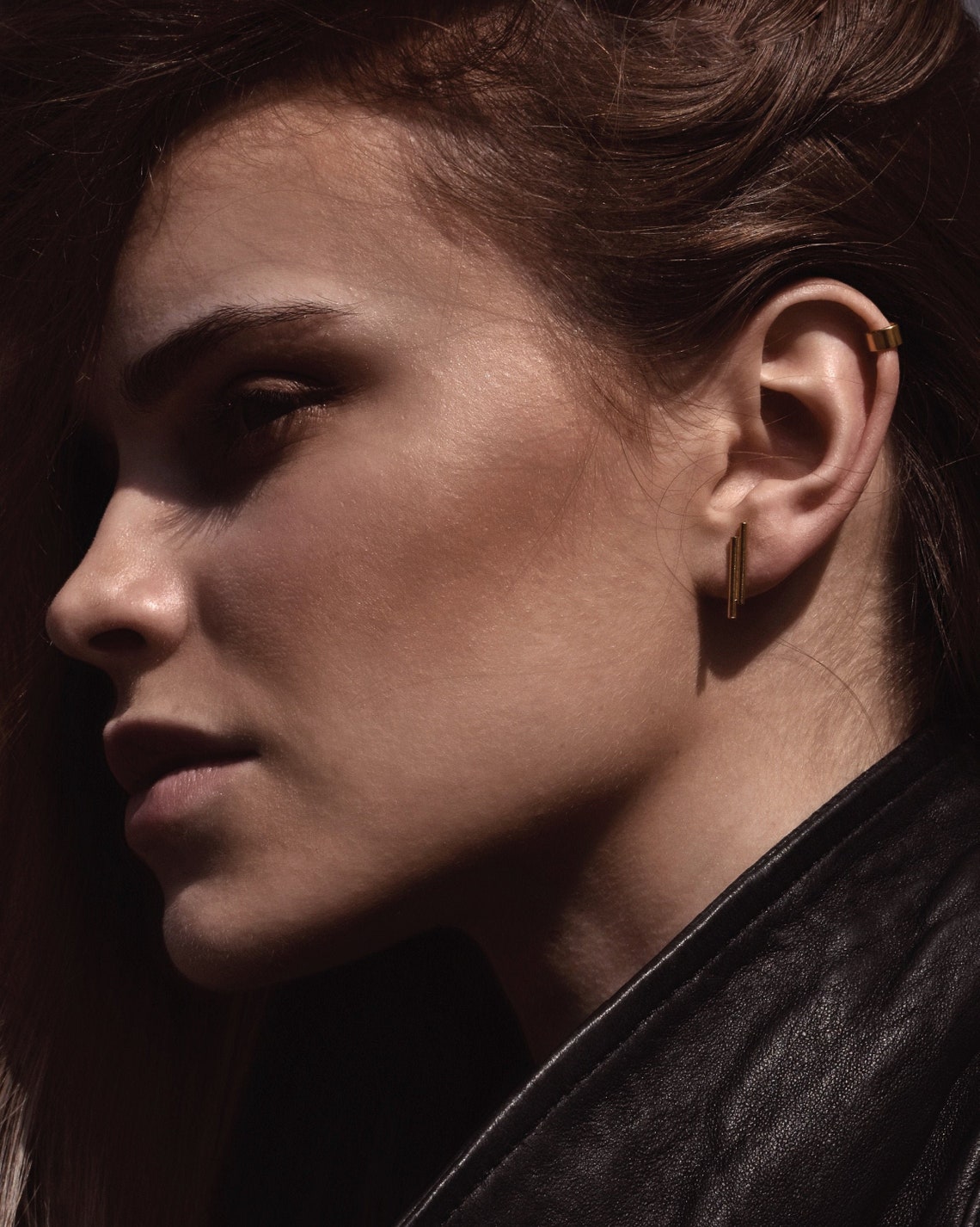 Upper Ear Cuff Helix Earring No Piercing Earrings 24k Gold Etsy