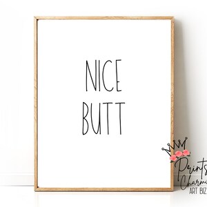 Bathroom Printable Nice Butt Rae Dunn Inspired Funny Bathroom Print Printable Wall Art Bathroom Poster