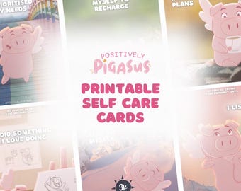 Positively Pigasus | SELF CARE CARDS | Manifestation | Master Your Mindset | Digital Download