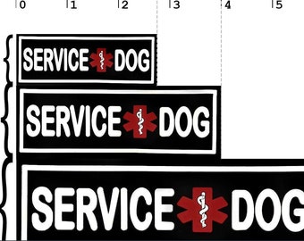 Hook and Loop Both Sides Leashboss Service Dog Patches for Vest Embroidered 2 Pack Service Dog, 2 x 6 Inch 
