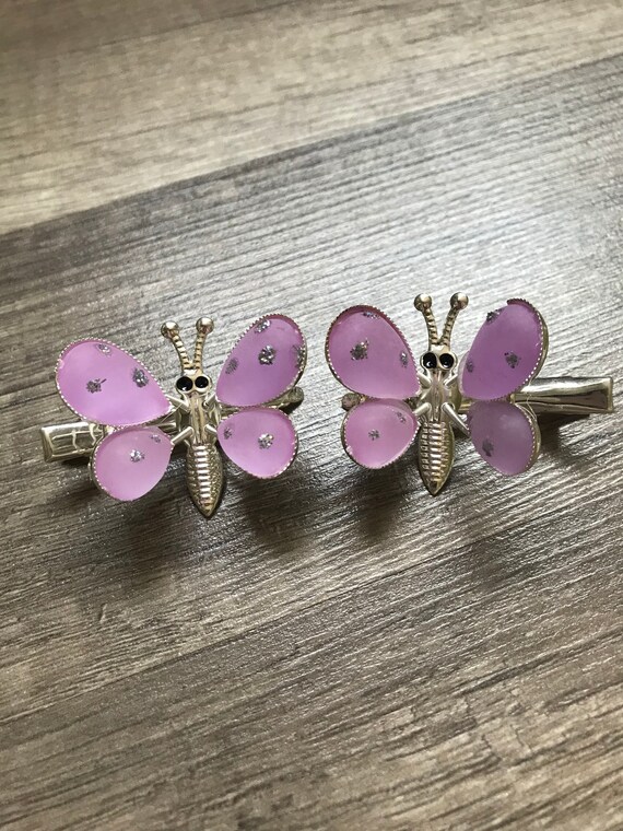 Butterfly Clips,moving wings 90's 1 pair,Butterfly cl… Gem
