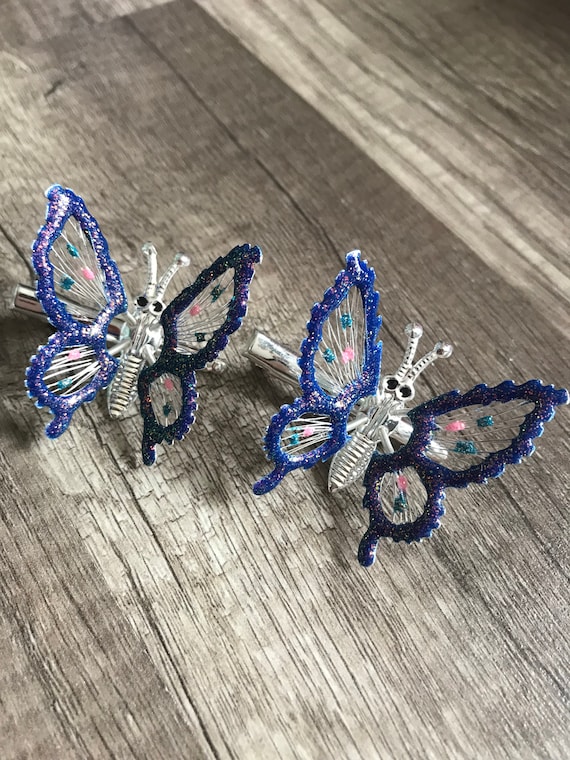 Gold Jewel Tone Butterfly Hair Pins - 6 Pack