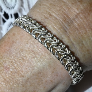 Solid Sterling Silver Italian Made Woven Bracelet