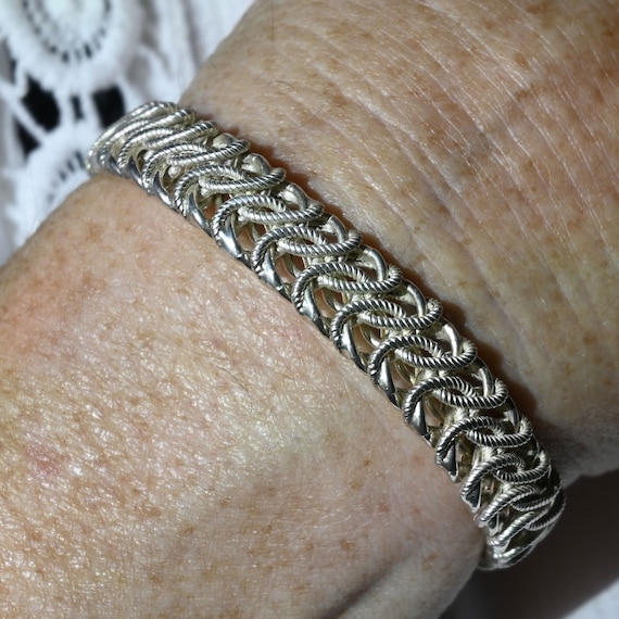 Solid Sterling Silver Italian Made Woven Bracelet