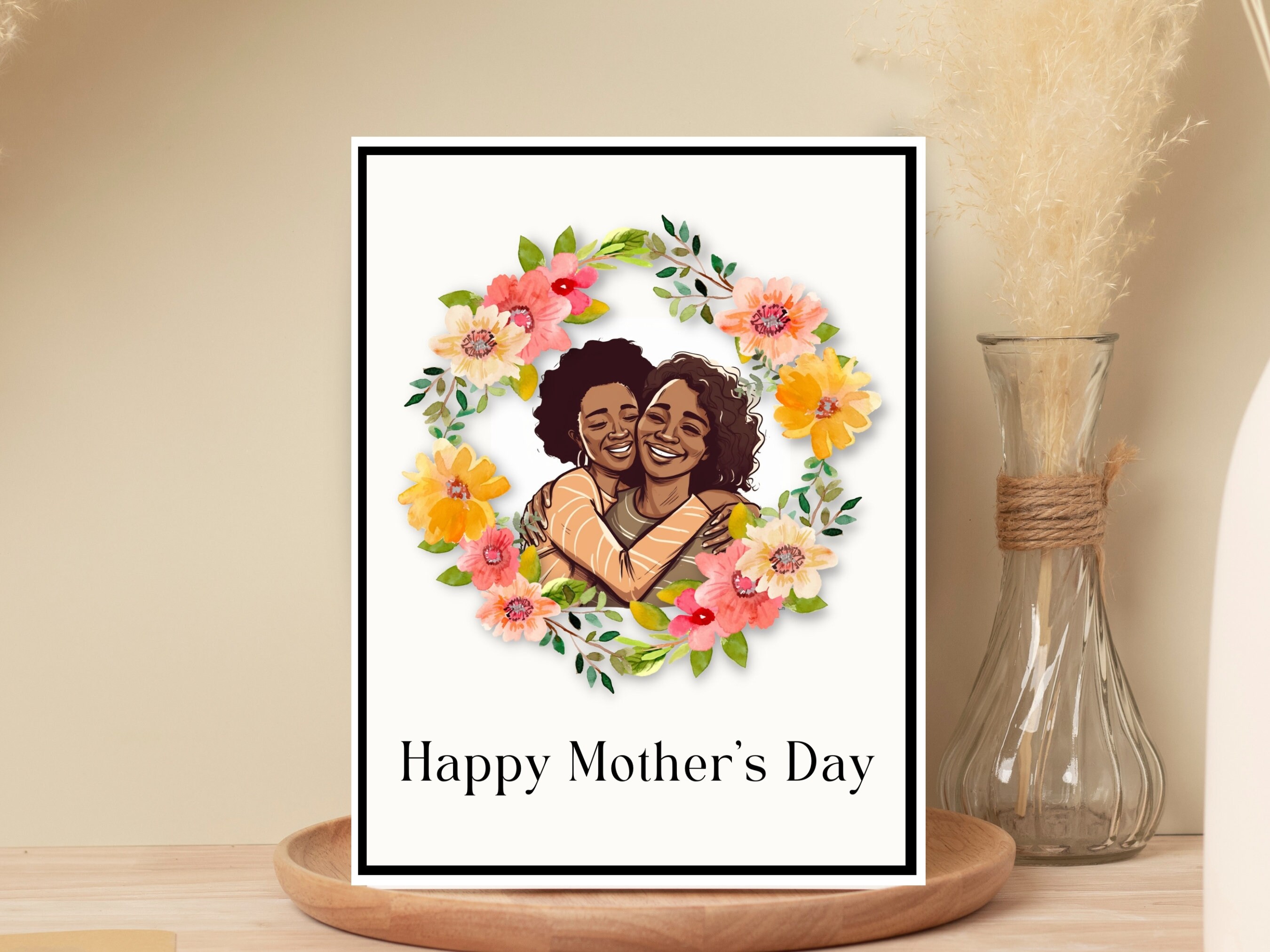 African American Mother's Day Card, Mother Daughter Hug - Etsy